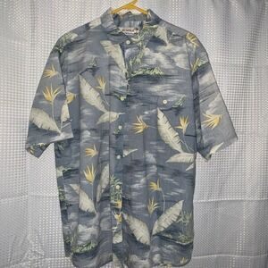 Summa Men's Large Blue Island‎ Short Sleeved Shirt